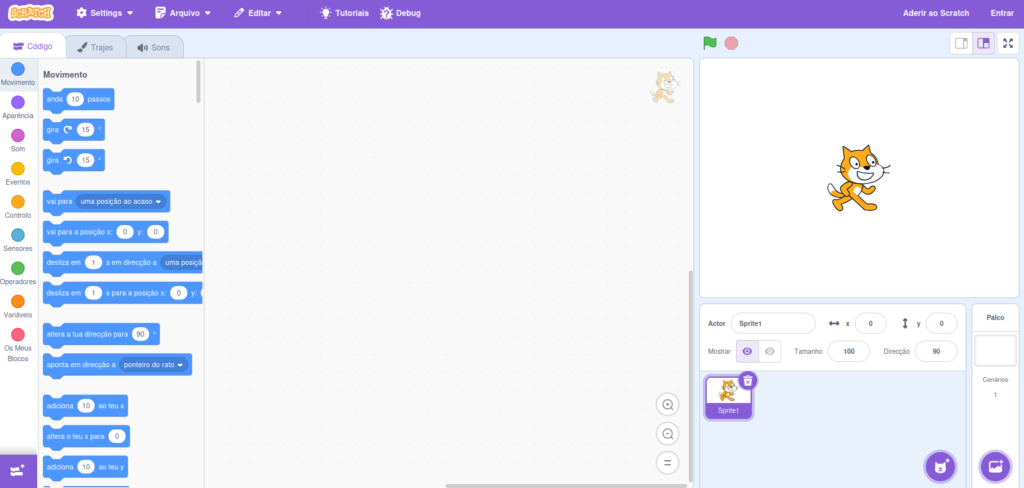 painel interno do scratch